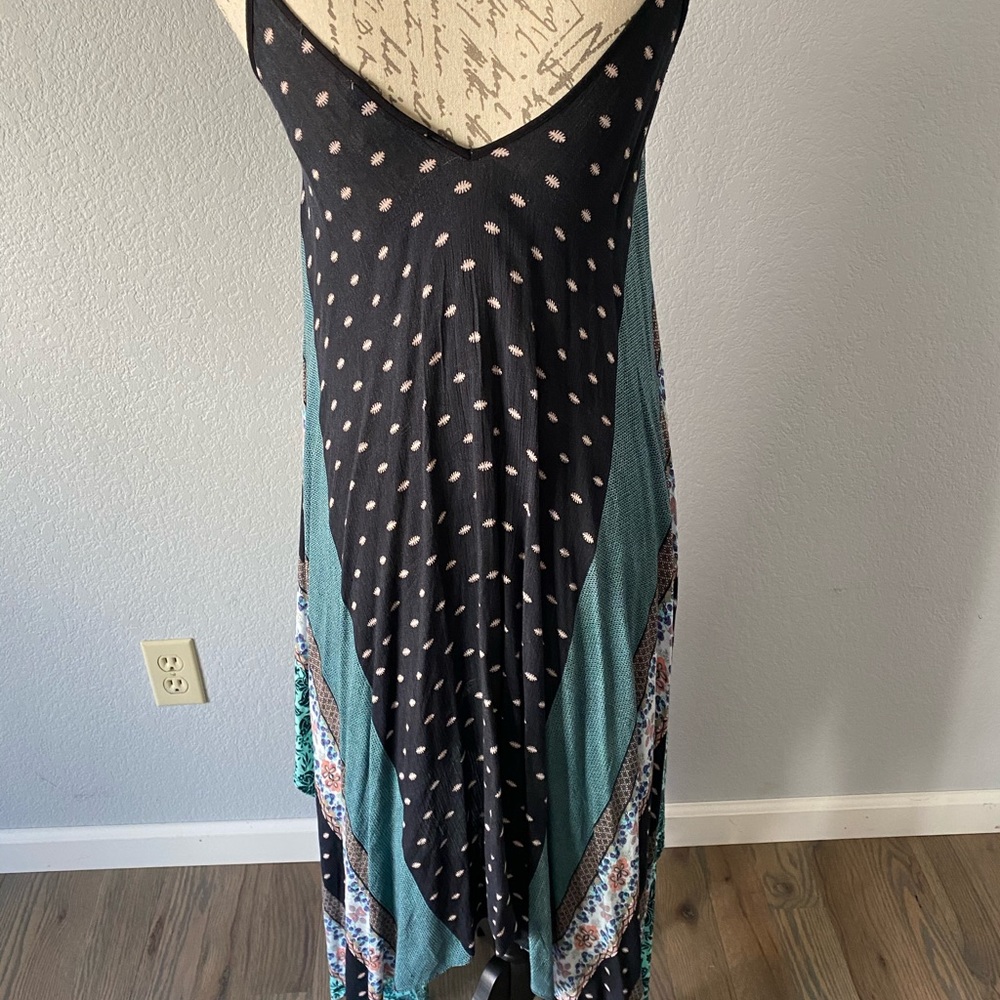 Nwot Bohemian Multicolored Patchwork Sundress - image 3